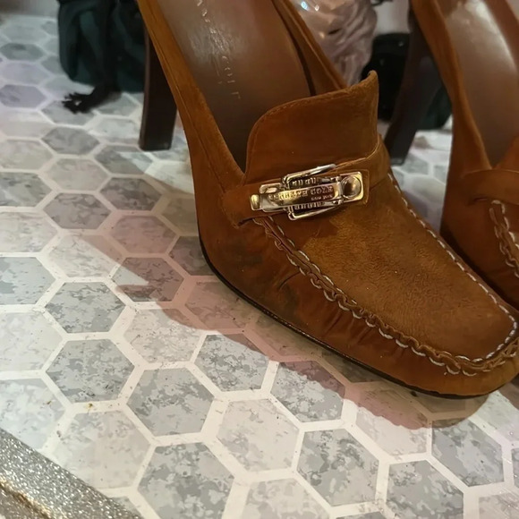 Kenneth Cole leather mule loafers, size 7 1/2 unique 2000s vintage. - Picture 8 of 10